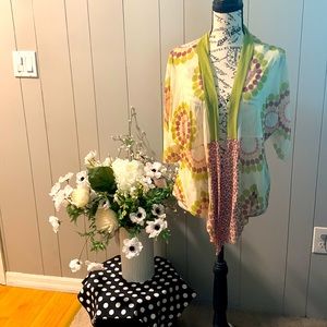 This is a small top cover-up. Could be worn over bathing suit, or tank top.